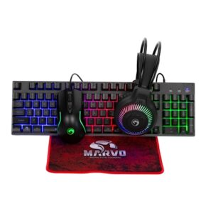 Marvo Scorpion CM416 Loot 40 4-in-1 Gaming Bundle, Wired Keyboard, Mouse, Headset and Mouse Pad, UK Layout - Image 2