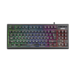 Marvo Scorpion K607 80% TKL Layout Gaming Keyboard, Multimedia, USB 2.0, Full Anti-ghosting, Ergonomic Compact Design, 3 Colour LED backlit with Adjustable Brightness, Black - Image 3