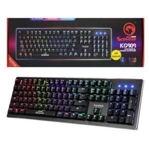 Marvo Scorpion KG909-UK Full Size Mechanical Gaming Keyboard, with Blue Mechanical Switches, RGB Backlight with Individual LED for Each Key, 104 Key, Anti-ghosting - Image 2