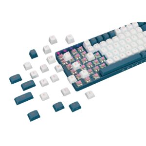 Royalaxe R87 Hot Swappable Mechanical Keyboard, 80% TKL Design, 89 Keys, 2.4GHz, Bluetooth 5.0 or Wired Connection, TTC Golden-Pink Switches, RGB, Windows and Mac Compatible, UK Layout - Image 3