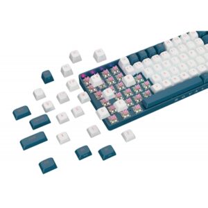 Royalaxe R87 Hot Swappable Mechanical Keyboard, 80% TKL Design, 89 Keys, 2.4GHz, Bluetooth 5.0 or Wired Connection, TTC Golden-Pink Switches, RGB, Windows and Mac Compatible, UK Layout - Image 2