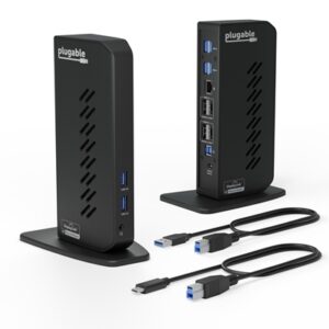 Plugable UD-6950Z Universal Dual Monitor 4K USB-A/USB-C DisplayLink Certified Docking Station - Image 2