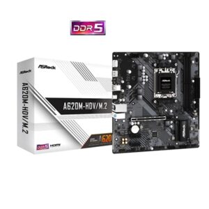 ASRock A620M-HDV/M.2 AMD AM5 Socket Motherboard, Micro-ATX, 2x DDR5 Slots, 1x M.2 Socket, GbE LAN, 1x DisplayPort / 1x HDMI Port - Image 2