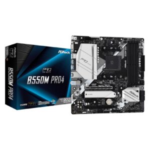 ASRock B550M Pro4 AMD AM4 Socket Motherboard, Micro-ATX, 4x DDR4 Slots, 2x M.2 Sockets, GbE LAN, 1x D-Sub / 1x DisplayPort / 1x HDMI Port - Image 3