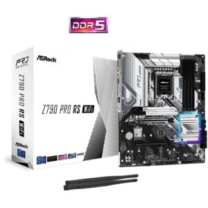 ASRock Z790 Pro RS WiFi Intel 1700 Socket Motherboard, ATX, 4x DDR5 Slots, 5x M.2 Sockets, 2x USB-C Port, Fitted I/O Shield, 2.5GbE LAN, Wi-Fi 6E, 1x DisplayPort / 1x HDMI Port - Image 3