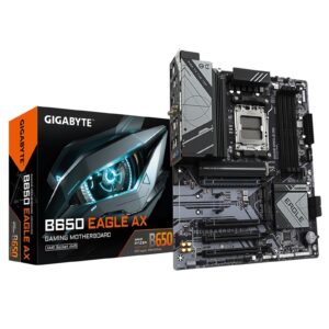 Gigabyte B650 EAGLE AX AMD AM5 Socket Motherboard, ATX, 4x DDR5 Slots, 3x M.2 Sockets, 1x USB-C Port, Fitted I/O Shield, GbE LAN, Wi-Fi 6E, 1x DisplayPort / 1x HDMI Port - Image 3