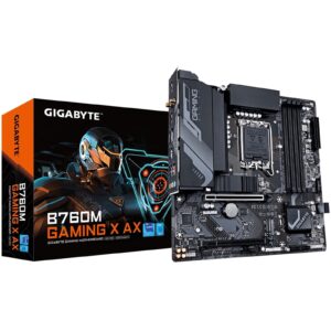 Gigabyte B760M GAMING X AX Intel 1700 Socket Motherboard, Micro-ATX, 4x DDR5 Slots, 2x M.2 Sockets, 1x USB-C Port, Fitted I/O Shield, 2.5GbE LAN, Wi-Fi 6E, 1x DisplayPort / 1x HDMI Port - Image 3