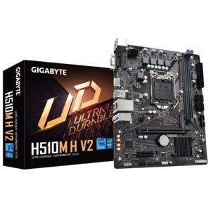 Gigabyte H510M H V2 Ultra Durable Intel 1200 Socket Motherboard, Micro-ATX, 2x DDR4 Slots, 1x M.2 Socket, GbE LAN, 1x D-Sub / 1x HDMI Port - Image 3