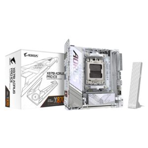 Gigabyte X870I AORUS PRO ICE AMD AM5 Socket Motherboard, Mini-ITX, 2x DDR5 Slots, 2x M.2 Sockets, 3x USB-C Port, Fitted I/O Shield, 2.5GbE LAN, Wi-Fi 7, 1x HDMI Port / 1x USB-C (USB4) - Image 3