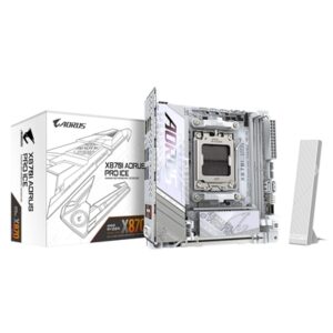 Gigabyte X870I AORUS PRO ICE AMD AM5 Socket Motherboard, Mini-ITX, 2x DDR5 Slots, 2x M.2 Sockets, 3x USB-C Port, Fitted I/O Shield, 2.5GbE LAN, Wi-Fi 7, 1x HDMI Port / 1x USB-C (USB4) - Image 2