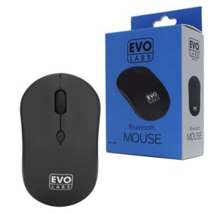 Evo Labs BTM-001 Bluetooth Mouse, 800 DPI Optical Tracking, Full Size, 3 Button with Scroll Wheel, Ambidextrous Design, Matte Black - Image 2