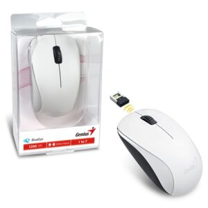 Genius NX-7000 Wireless Mouse, 2.4 GHz with USB Pico Receiver, Adjustable DPI levels up to 1200 DPI, 3 Button with Scroll Wheel, Ambidextrous Design, White - Image 2