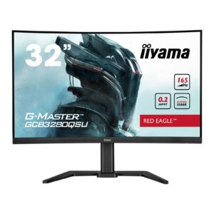 iiyama G-Master GCB3280QSU-B1 Red Eagle 32 Inch Curved Gaming Monitor, Black, 2560x1440, 0.2ms, 165hz, FreeSync, HDMI, Display Port, USB Hub, Speakers, Int PSU, Height Adjustable, Swivel, VESA - Image 3