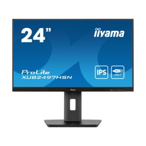 iiyama Prolite XUB2497HSN-B2 24 inch IPS Monitor, USB-C Dock, RJ45(LAN), Full HD, 1ms, HDMI, DisplayPort, USB-Hub, USB-C, 100Hz, Speakers, Black, Internal PSU, VESA, Height Adjust, Pivot - Image 3