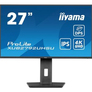 iiyama Prolite XUB2792UHSU-B6 27 inch IPS Monitor, 4K, 4ms, HDMI, DisplayPort, USB Hub, 60Hz, Speakers, Black, Internal PSU, VESA, Height Adjust, Pivot - Image 2