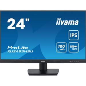 iiyama ProLite XU2493HSU-B6 - IPS Monitor - 24 Inch, 1920x1080 Full HD (1080p) @ 100 Hz, 250 cd/m, 1ms, HDMI, DisplayPort, speakers, VESA, Matte Black - Image 2