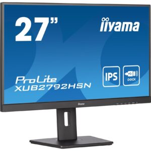 iiyama Prolite XUB2792HSN-B5  27 inch IPS Monitor, USB Dock, RJ45, Full HD, 4ms, HDMI, DisplayPort, USB Hub, 75Hz, Speakers, Black, Internal PSU, VESA, Height Adjust, Pivot - Image 3