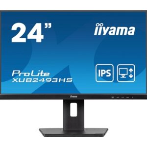 iiyama PROLITE XUB2493HS-B6 24 inch IPS Monitor, Full HD, 0.5ms, HDMI, DisplayPort, Freesync, 100Hz, Speakers, Black, Internal PSU, VESA, Height Adjustable, Pivot - Image 2