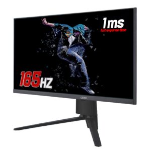 piXL CM27F10 27 Inch Frameless Gaming Monitor, Widescreen LCD Panel, Full HD 1920x1080, 1ms Response Time, 165Hz Refresh, Display Port / HDMI, 16.7 Million Colour Support, VESA Wall Mount, Black Finish - Image 3