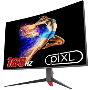 piXL CM32GF5 32 Inch Curved Gaming Monitor, 144Hz/ 165Hz, 5ms Response Time, Frameless, Freesync, G-Sync, 1920 x 1080 Full HD, DisplayPort, HDMI, VESA Mount, Black Finish - Image 3