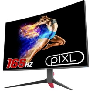 piXL CM32GF5 32 Inch Curved Gaming Monitor, 144Hz/ 165Hz, 5ms Response Time, Frameless, Freesync, G-Sync, 1920 x 1080 Full HD, DisplayPort, HDMI, VESA Mount, Black Finish - Image 2