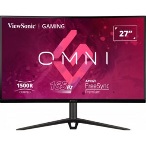 Viewsonic VX Series VX2718-PC-MHDJ 27" Curved Gaming Monitor, HDMI, Display Port, Full HD, 165Hz, 1ms, Freesync, Speakers, VESA, Height Adjust, Black - Image 3