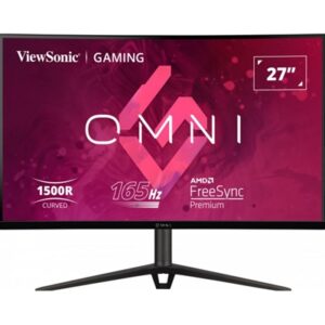 Viewsonic VX Series VX2718-PC-MHDJ 27" Curved Gaming Monitor, HDMI, Display Port, Full HD, 165Hz, 1ms, Freesync, Speakers, VESA, Height Adjust, Black - Image 2