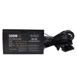 CRONUS 500W ATV ECO PSU, 120mm Silent Cooling Fan, 80 PLUS Bronze, Non Modular, Flat Black Cables, White Box - Image 3