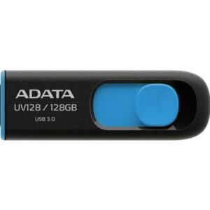 Adata UV128 128GB USB 3.2 Gen 1 Flash Drive, Capless Design, Black/Blue - Image 2