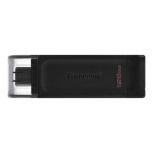 Kingston DT70/128GB DataTraveler 128GB USB Flash Drive, USB 3.2,  USB-C, Gen1, 80MB/s, Cap Design, Black, Retail. - Image 3