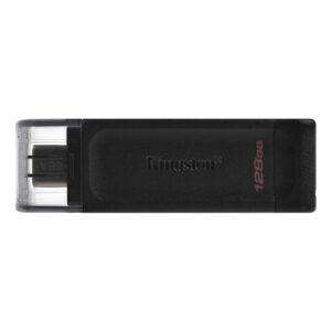 Kingston DT70/128GB DataTraveler 128GB USB Flash Drive, USB 3.2,  USB-C, Gen1, 80MB/s, Cap Design, Black, Retail. - Image 2