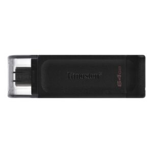 Kingston DT70/64GB DataTraveler 64GB USB Flash Drive, USB 3.2,  USB-C, Gen1, 80MB/s, Clear Cap, Black, Retail. - Image 3