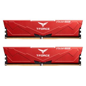 Team T-Force Vulcan FLRD532G5200HC40CDC01 32GB (2x16GB) System Memory, 5200MHz, CL40, DDR5 Kit, Red - Image 3