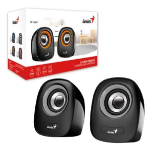 Genius SP-Q160 2.0 Desktop Speakers, Stereo Sound, USB Powered Plug and Play, 6w, 3.5mm with Volume Control, Grey - Image 3