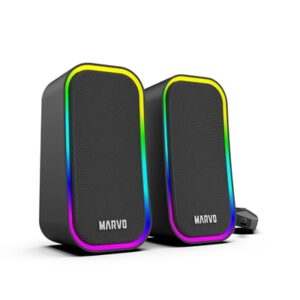 Marvo Scorpion SG-285 Havoc 20 Gaming Speakers, Stereo Sound, 3.5mm and USB Connection, 5 RGB Lighting Modes, 6w, Black - Image 2