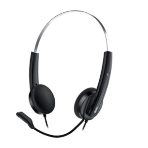 Genius HS-220U Ultra Lightweight Headset with Mic, USB Connection, Plug and Play, Adjustable Headband and microphone with In-line Volume Control, Black - Image 2