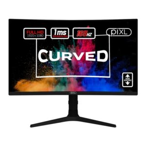 piXL CM27C7 27 Inch Curved Monitor, 165Hz, 1ms, Frameless, Freesync / G-Sync, Full HD, HDMI, Display Port, USB, Black with RGB Lighting, VESA Mount, Height Adjustable - Image 2