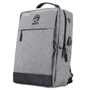 Marvo Laptop 15.6 inch Backpack with USB Charging Port, Waterproof Durable Fabric, Max Load 20kg, Grey with Black Detail - Image 2