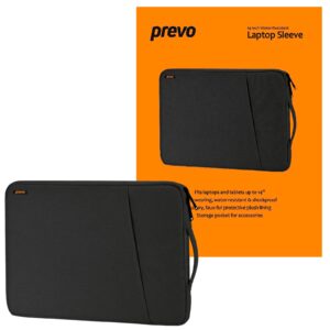 Prevo 14 Inch Laptop Sleeve, Side Pocket, Cushioned Lining, Black - Image 3