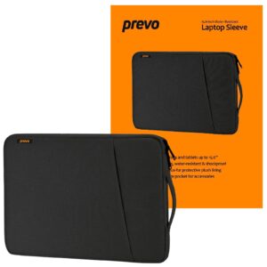 Prevo 15.6 Inch Laptop Sleeve, Side Pocket, Cushioned Lining, Black - Image 3