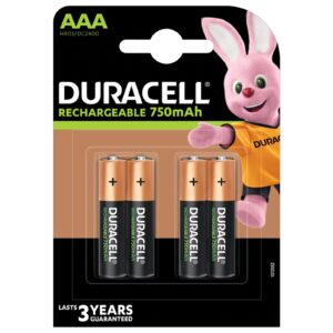 Duracell Rechargable Pack of 4 AAA 750mAh Rechargeable Batteries - Image 3