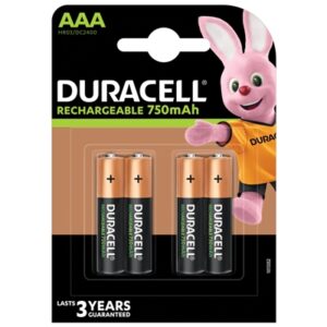 Duracell Rechargable Pack of 4 AAA 750mAh Rechargeable Batteries - Image 2