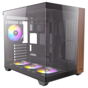 Antec CX800 Wood ARGB Mid-Tower PC Case - 270' Panoramic View, Tempered Glass, 9 Fan Positions, USB Type-C - Image 3