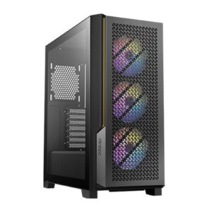 ANTEC P20C ARGB Case, Gaming, Black, Mid Tower, 2x USB 3.0, 1x USB Type-C 3.2 Gen2, Audio In/Out, 4mm Tempered Glass Side Panel, Unique Metal Mesh Panel, High Airflow Design, 3x 120mm ARGB Fans, E-ATX, ATX, Micro-ATX, ITX - Image 3