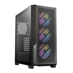 ANTEC P20C ARGB Case, Gaming, Black, Mid Tower, 2x USB 3.0, 1x USB Type-C 3.2 Gen2, Audio In/Out, 4mm Tempered Glass Side Panel, Unique Metal Mesh Panel, High Airflow Design, 3x 120mm ARGB Fans, E-ATX, ATX, Micro-ATX, ITX - Image 2