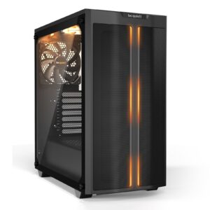 be quiet! Pure Base 500DX Case, Black, Mid Tower, 1 x USB 3.2 Gen 1 Type-A / 1 x USB 3.2 Gen 2 Type-C, Tempered Glass Side Window Panels, 3 x Pure Wings 2 140mm Black PWM Fans Included, ARGB LED Lighting Front Mesh Panel - Image 3