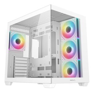 DeepCool CG530 4F Mid-Tower Case with Tempered Glass Panels, 4 Pre-Installed ARGB Fans, and Optimal Airflow Support, White - Image 2