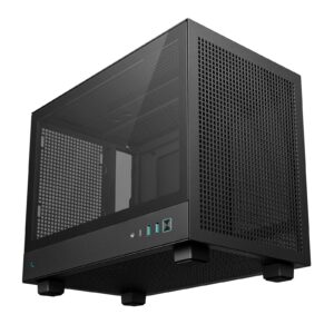 DeepCool CH160 Ultra-Portable Gaming Case Black Micro Tower with Tempered Glass Side Window Panel, Advanced Cooling, USB 3.0/USB-C Ports, Pre-Installed Fans, Mini-ITX - Image 3