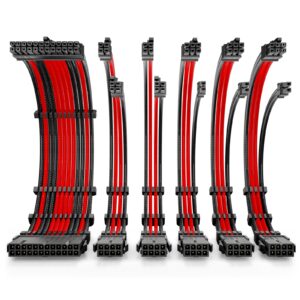 Antec Black/Red PSU Extension Cable Kit - 6 Pack (1x 24 Pin, 2x 4+4 Pin, 3x 6+2 Pin) - Image 3