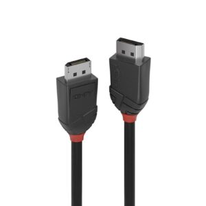 LINDY 36492 Black Line DisplayPort Cable, DisplayPort 1.2 (M) to DisplayPort 1.2 (M), 2m, Black & Red, Supports UHD Resolutions up to 4096x2160@60Hz, Triple Shielded Cable, Corrosion Resistant Copper 30AWG Conductors, Retail Polybag Packaging - Image 3